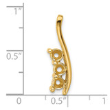 14k Large Three Stone Curved Bar Pendant Mounting