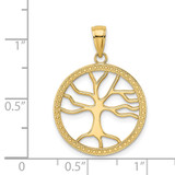 14K Large Tree Of Life In Round Frame Charm