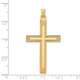 14k Laser Etched Cross Charm - XR-1E44F08B-2400