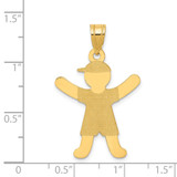 14k Laser Polished Boy with Hat Charm