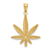 14K Leaf Pendant