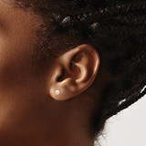 14k Madi K 3-4mm Pink Round Freshwater Cultured Pearl Stud Post Earrings with Silicone Backs