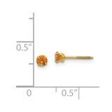 14k Madi K 3mm Citrine Birthstone Earrings