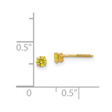 14k Madi K 3mm Imitation Citrine Birthstone Earrings (Nov)