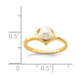 14K Madi K 4-5mm White Button Freshwater Cultured Pearl Heart Ring