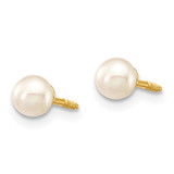 14k Madi K 4-5mm White Freshwater Cultured Pearl 5.5 inch Bracelet and Post Earrings Set