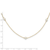 14k Madi K 4-5mm White Round Freshwater Cultured Pearl 5-Station 15.25 inch Necklace