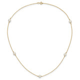 14k Madi K 4-5mm White Round Freshwater Cultured Pearl 5-Station 15.25 inch Necklace