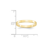 10k Yellow Gold 2.5mm Lightweight Flat Wedding Band Size 7