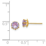 14k Madi K 5mm CZ Birthstone (Feb) Earrings