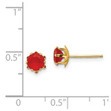 14k Madi K 5mm CZ Birthstone (Jul) Earrings