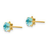 14k Madi K 5mm CZ Birthstone (Mar) Earrings