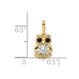 14k Madi K Black & White CZ Owl Pendant