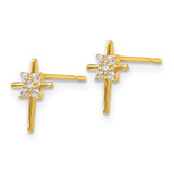14k Madi K CZ Children's Cross Post Earrings - GK-6C483C4A-1079