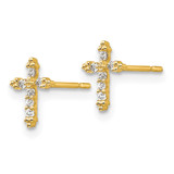 14k Madi K CZ Children's Cross Post Earrings - GK-7A74D556-8504