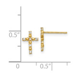 14k Madi K CZ Children's Cross Post Earrings - GK-9242B944-3787