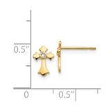 14k Madi K CZ Children's Cross Post Earrings - GK-B469404E-8982