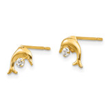 14k Madi K CZ Children's Dolphin Post Earrings - GK-F652F1D7-2998