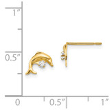 14k Madi K CZ Children's Dolphin Post Earrings - GK-F652F1D7-2998