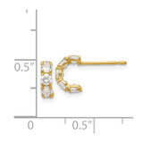 14k Madi K CZ Children's Five Stone Hoop Post Earrings