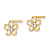 14k Madi K CZ Children's Flower Post Earrings - GK-B9375FA9-5359