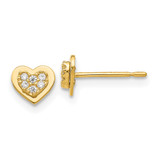14k Madi K CZ Children's Heart Post Earrings - GK-6D784927-1351