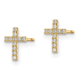 14k Madi K CZ Cross Post Earrings - GK-4EACD074-8651