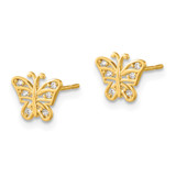 14k Madi K Kids CZ Butterfly Post Earrings - GK-320AED1D-8035