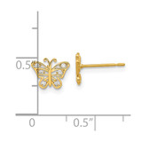 14k Madi K Kids CZ Butterfly Post Earrings - GK-320AED1D-8035