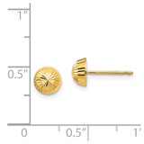 14k Madi K Polished & D/C Swirl 5mm Button Post Earrings