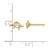 14k Madi K Polished and Grooved CZ Stegosaurus Childrens Post Earrings