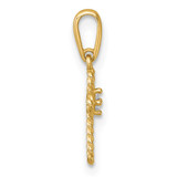 14k Madi K Polished and Twisted Fancy CZ Cross Childrens Charm / Pendant