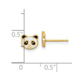 14k Madi K Polished Black and White Enameled Panda Childrens Post Earrings