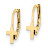 14K Madi K Polished Cross Leverback Earrings