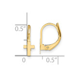 14K Madi K Polished Cross Leverback Earrings