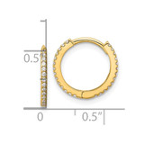 14k Madi K Polished CZ 1.25mm Hinged Huggie Hoop Earrings - SE-6D3FDE4A-7846
