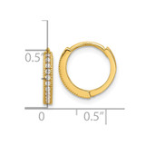 14k Madi K Polished CZ 2mm Hinged Huggie Hoop Earrings - SE-3F656979-6602