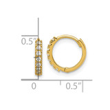 14k Madi K Polished CZ 2mm Hinged Huggie Hoop Earrings - SE-BC786EFD-7182