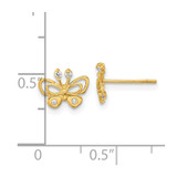 14k Madi K Polished CZ Butterfly Post Earrings - GK-05FA6C72-7679