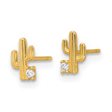 14k Madi K Polished CZ Cactus Childrens Post Earrings