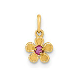 14K Madi K Polished CZ Flower Post Earrings and Flower Pendant Set