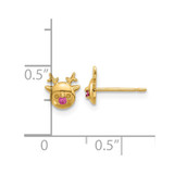 14k Madi K Polished CZ Reindeer Post Earrings