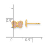 14k Madi K Polished Enameled & CZ Butterfly Post Earrings