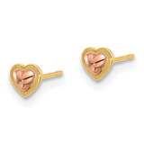 14k Madi K Two-Tone Polished Heart Post Earrings