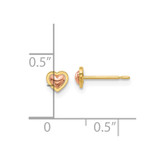 14k Madi K Two-Tone Polished Heart Post Earrings