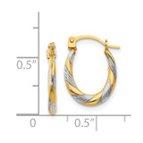 14k Madi K w/Rhodium Twist Hoop Earrings