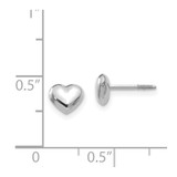 14k Madi K White Gold Puff Heart Post Earrings