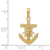 14k Mariners Crucifix Pendant