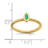 14k Marquise Bezel Emerald Ring