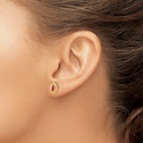 14k Marquise Ruby Post Earrings
